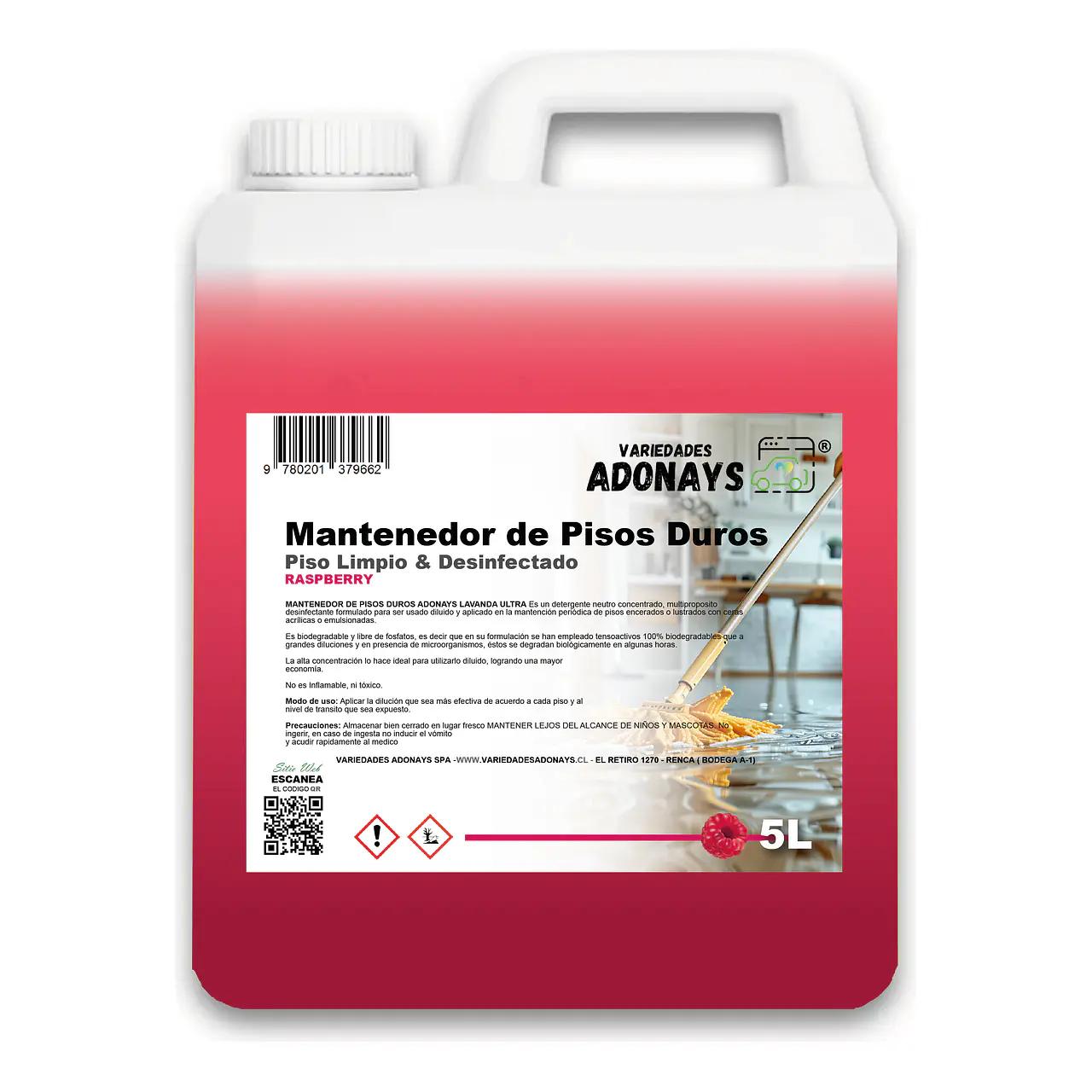 Mantenedor de pisos Raspberry ADONAYS 5L