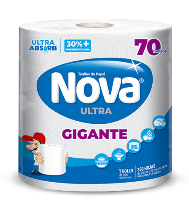 Toalla de Papel Nova Doble hoja Gigante 1 un 70 mt