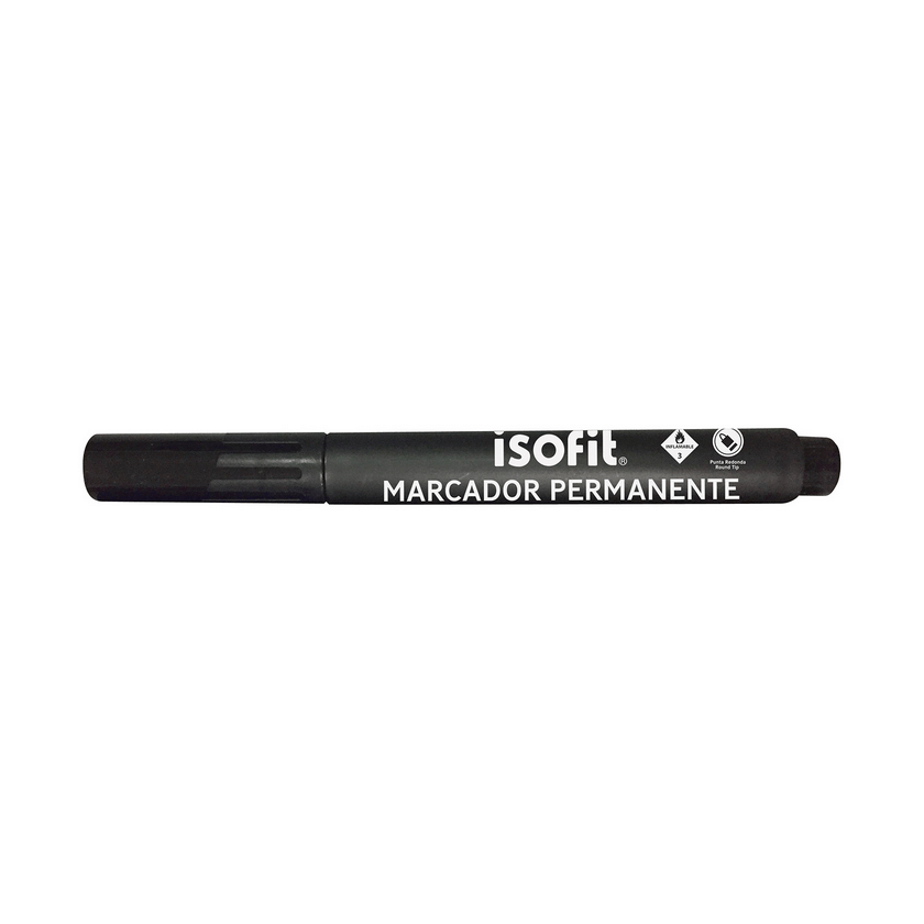 Marcador Negro Permanente Isofit Punta Redonda