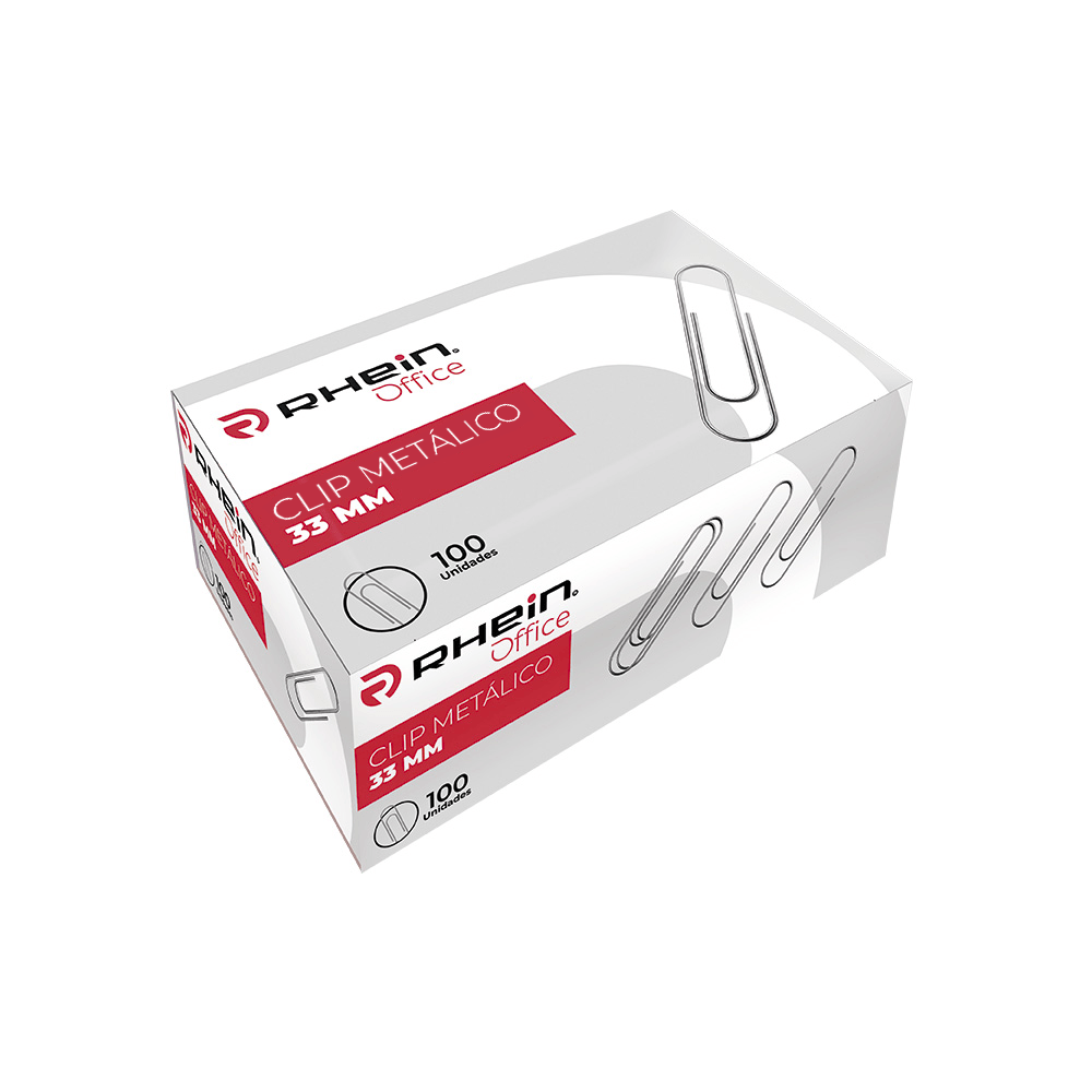 Caja Clips 33 mm x100 uni Rhein