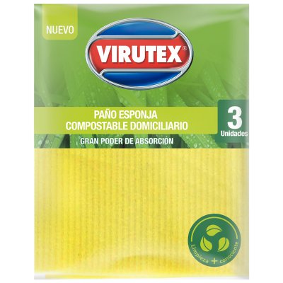 Paño Absorbente Spongi Celulosa natural x3 Unidades Virutex