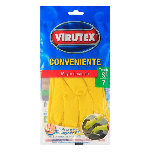 Guantes de Látex Virutex Multiuso Convenientes Talla S Amarillo