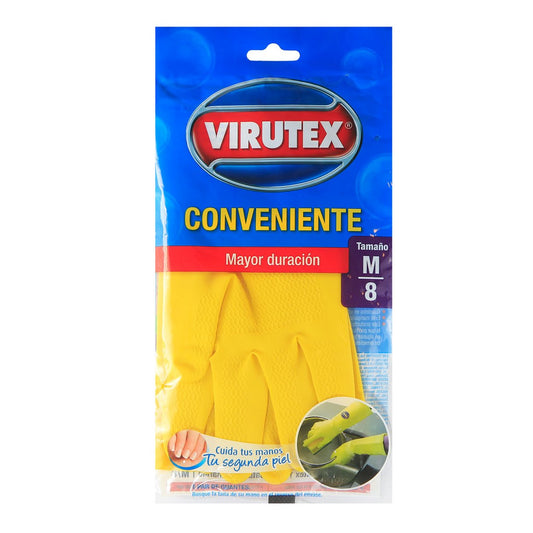 Guantes de Látex Virutex Multiuso Convenientes Talla M Amarillo