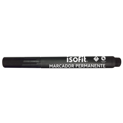 Marcador Punta Biselada Negro Isofit permanente