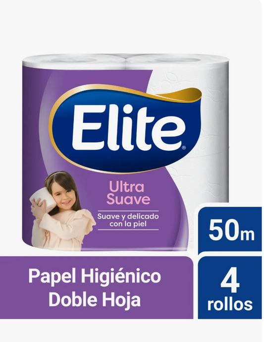 Papel Higiénico Elite Doble Hoja Ultra 4 un 50 mt