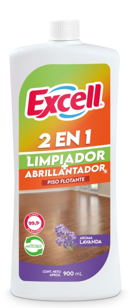 Excell Limpiador y Abrillantador Piso Flotante Lavanda 900 Cc