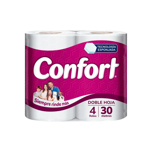 Papel Higiénico Confort Doble Hoja 4 un 30 m