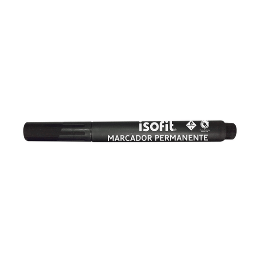 Marcador Negro Permanente Isofit Punta Redonda